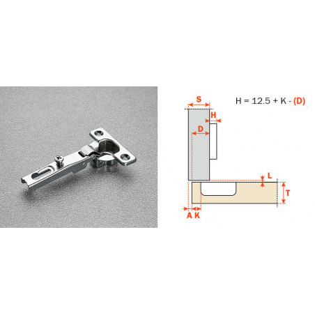 Charniere Salice Mini 94 ° Sans Embase - Ref. C6A7C99